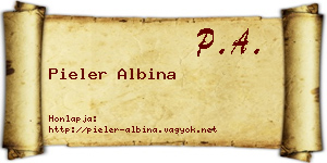Pieler Albina névjegykártya